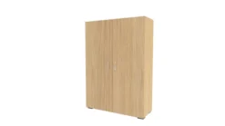 Armoire mélaminé Epure - h. 172 x l. 120 cm - 4 tablettes métalliques - portes battantes