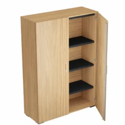 Armoire mélaminé Epure - h. 172 x l. 120 cm - 4 tablettes métalliques - portes battantes