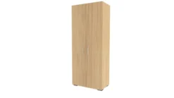 Armoire mélaminé Epure - h. 197 x l. 80 cm - 6 tablettes métalliques - portes battantes