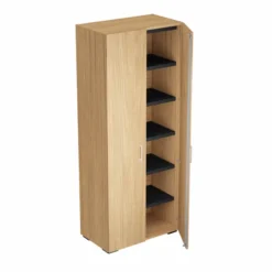 Armoire mélaminé Epure - h. 197 x l. 80 cm - 6 tablettes métalliques - portes battantes