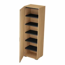 Armoire mélaminé Epure - h. 197 x l. 61 cm - 6 tablettes métalliques - porte battante