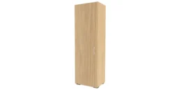 Armoire mélaminé Epure - h. 197 x l. 61 cm - 6 tablettes métalliques - porte battante