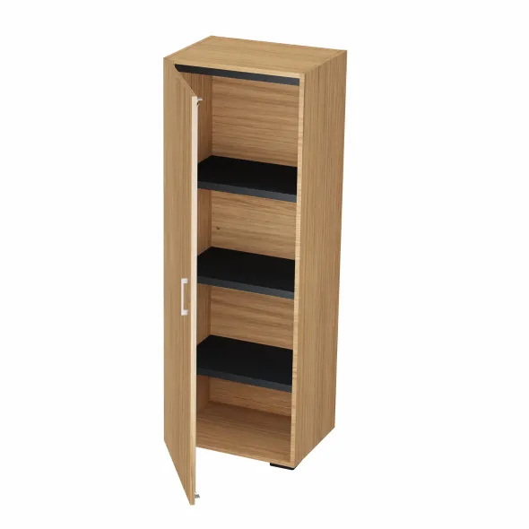 Armoire mélaminé Epure - h. 172 x l. 61 cm - 4 tablettes métalliques - porte battante