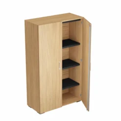 Armoire mélaminé Epure - h. 172 x l. 100 cm - 4 tablettes métalliques - portes battantes