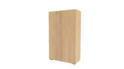 Armoire mélaminé Epure - h. 172 x l. 100 cm - 4 tablettes métalliques - portes battantes