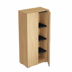 Armoire mélaminé Epure - h. 172 x l. 80 cm - 4 tablettes métalliques - portes battantes