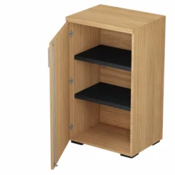 Armoire mélaminé Epure - h. 105 x l. 61 cm - 2 tablettes métalliques - porte battante