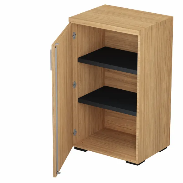 Armoire mélaminé Epure - h. 105 x l. 61 cm - 2 tablettes métalliques - porte battante