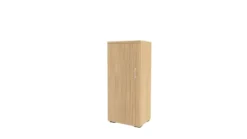 Armoire mélaminé Epure - h. 140 x l. 61 cm - 4 tablettes métalliques - porte battante