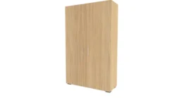 Armoire mélaminé Epure - h. 197 x l. 120 cm - 6 tablettes métalliques - portes battantes