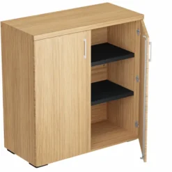 Armoire mélaminé Epure - h. 105 x l. 100 cm - 2 tablettes métalliques - portes battantes