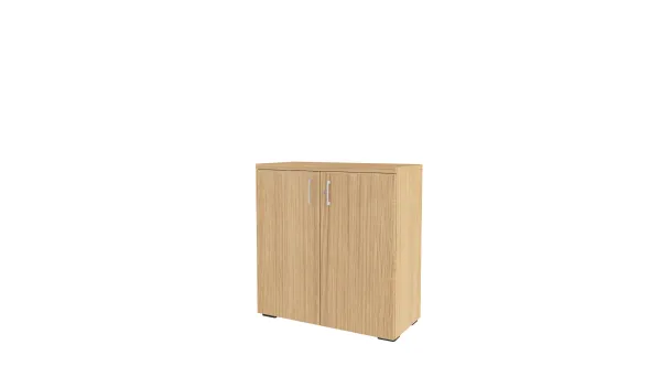 Armoire mélaminé Epure - h. 105 x l. 100 cm - 2 tablettes métalliques - portes battantes