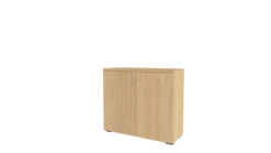 Armoire mélaminé Epure - h. 105 x l. 120 cm - 2 tablettes métalliques - portes battantes