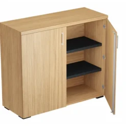 Armoire mélaminé Epure - h. 105 x l. 120 cm - 2 tablettes métalliques - portes battantes