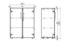 Armoire mélaminé Evidence - h. 100 x l. 80 cm - 2 tablettes métalliques - portes battantes