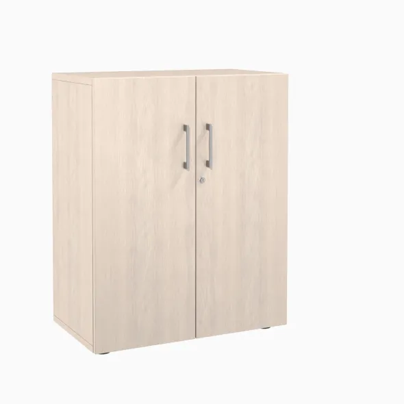 Armoire mélaminé Evidence - h. 100 x l. 80 cm - 2 tablettes métalliques - portes battantes - délai court