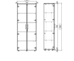 Armoire mélaminé Evidence - h. 198 x l. 80 cm - 4 tablettes métalliques - portes battantes - délai court