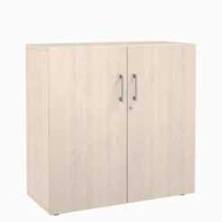 Armoire mélaminé Evidence - h. 100 x l. 100 cm - 2 tablettes métalliques - portes battantes - délai court