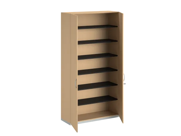 Armoire mélaminé FrameOne II - h. 229 x l. 120 cm - 6 tablettes - portes battantes