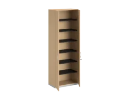 Armoire mélaminé FrameOne II - h. 229 x l. 80 cm - 6 tablettes - portes battantes