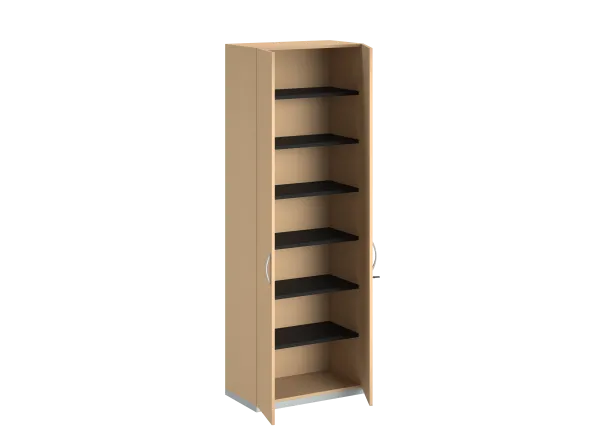 Armoire mélaminé FrameOne II - h. 229 x l. 80 cm - 6 tablettes - portes battantes