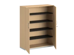Armoire mélaminé FrameOne II - h. 154 x l. 120 cm - 4 tablettes - portes battantes
