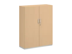 Armoire mélaminé FrameOne II - h. 154 x l. 120 cm - 4 tablettes - portes battantes
