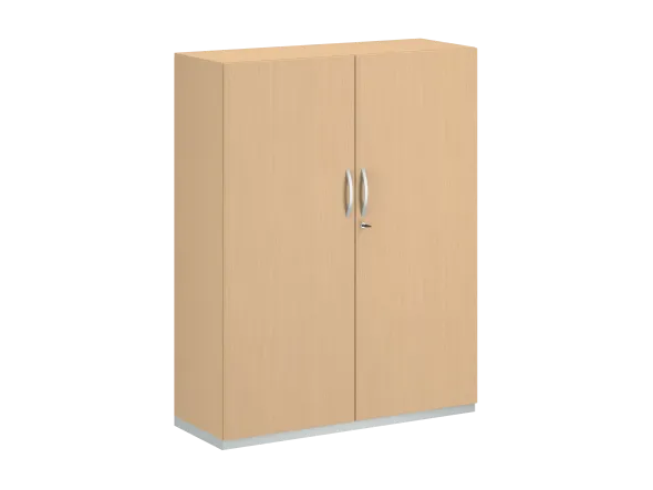 Armoire mélaminé FrameOne II - h. 154 x l. 120 cm - 4 tablettes - portes battantes