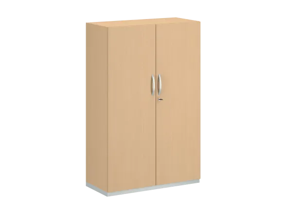 Armoire mélaminé FrameOne II - h. 154 x l. 100 cm - 4 tablettes - portes battantes