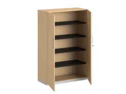 Armoire mélaminé FrameOne II - h. 154 x l. 100 cm - 4 tablettes - portes battantes