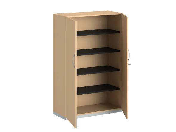 Armoire mélaminé FrameOne II - h. 154 x l. 100 cm - 4 tablettes - portes battantes
