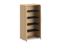 Armoire mélaminé FrameOne II - h. 154 x l. 80 cm - 4 tablettes - portes battantes