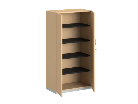 Armoire mélaminé FrameOne II - h. 154 x l. 80 cm - 4 tablettes - portes battantes