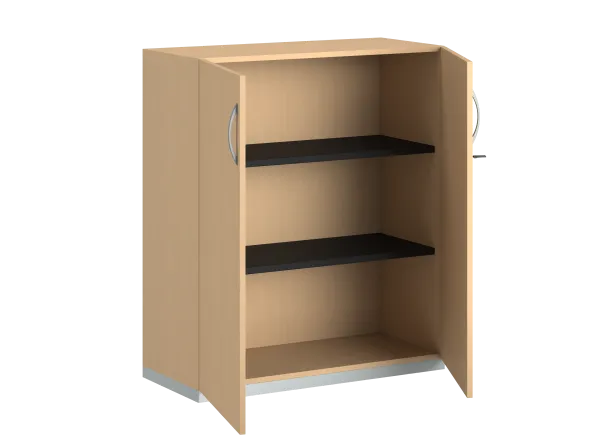 Armoire mélaminé FrameOne II - h. 116,5 x l. 100 cm - 2 tablettes - portes battantes