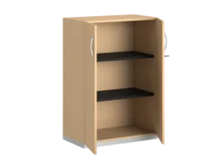 Armoire mélaminé FrameOne II - h. 116,5 x l. 80 cm - 2 tablettes - portes battantes