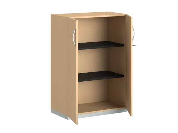 Armoire mélaminé FrameOne II - h. 116,5 x l. 80 cm - 2 tablettes - portes battantes