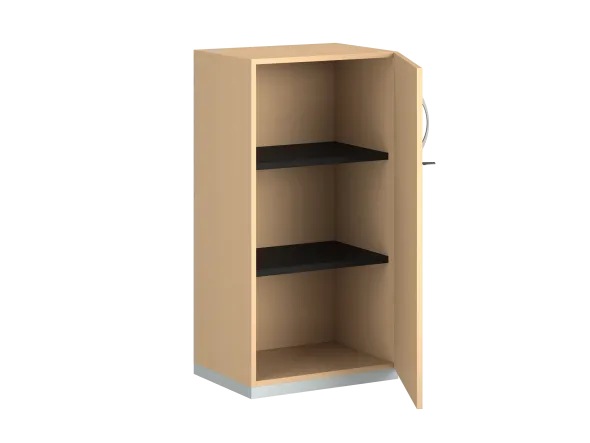 Armoire mélaminé FrameOne II - h. 116,5 x l. 60 cm - 2 tablettes - porte battante