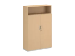 Armoire mélaminé FrameOne II - h. 191,5 x l. 120 cm - 4 tablettes - portes battantes + niche ouverte