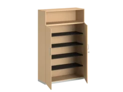 Armoire mélaminé FrameOne II - h. 191,5 x l. 120 cm - 4 tablettes - portes battantes + niche ouverte