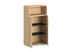 Armoire mélaminé FrameOne II - h. 154 x l. 80 cm - 2 tablettes - portes battantes + niche ouverte