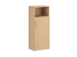 Armoire mélaminé FrameOne II - h. 154 x l. 60 cm - 2 tablettes - porte battante + niche ouverte