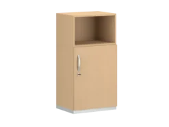 Armoire mélaminé FrameOne II - h. 116,5 x l. 60 cm - 2 tablettes - porte battante + niche ouverte