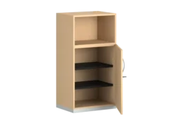 Armoire mélaminé FrameOne II - h. 116,5 x l. 60 cm - 2 tablettes - porte battante + niche ouverte