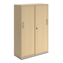 Armoire mélaminé FrameOne II - h. 154 x l. 100 cm - 8 demi-tablettes - portes coulissantes