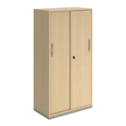 Armoire mélaminé FrameOne II - h. 154 x l. 80 cm - 4 tablettes - portes coulissantes