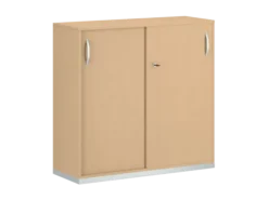 Armoire mélaminé FrameOne II - h. 116,5 x l. 120 cm - 4 demi-tablettes - portes coulissantes