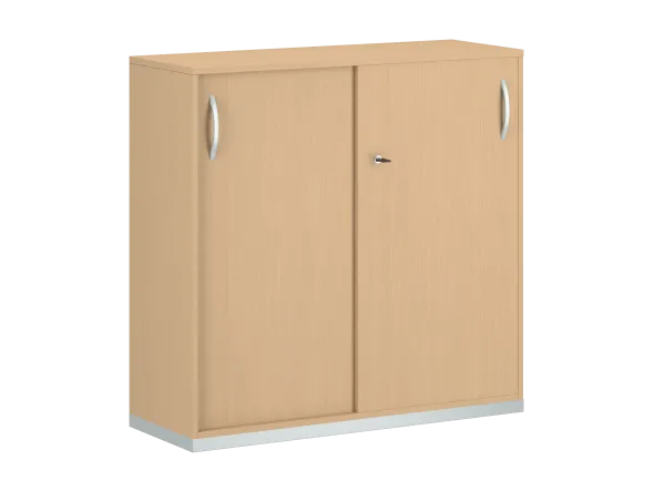 Armoire mélaminé FrameOne II - h. 116,5 x l. 120 cm - 4 demi-tablettes - portes coulissantes