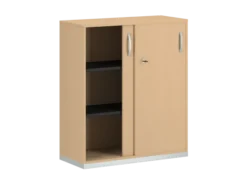 Armoire mélaminé FrameOne II - h. 116,5 x l. 100 cm - 4 demi-tablettes - portes coulissantes