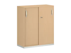 Armoire mélaminé FrameOne II - h. 116,5 x l. 100 cm - 4 demi-tablettes - portes coulissantes