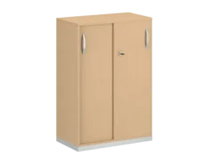 Armoire mélaminé FrameOne II - h. 116,5 x l. 80 cm - 2 tablettes - portes coulissantes